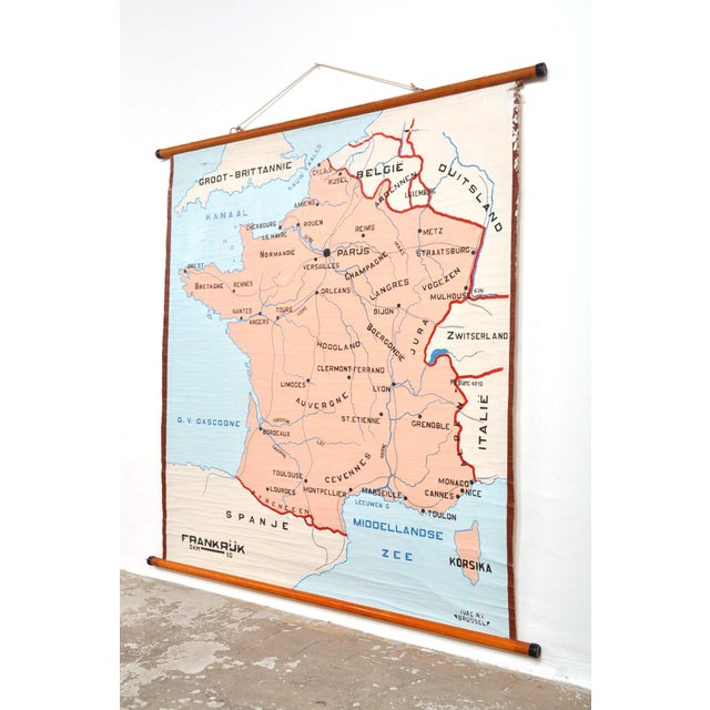 Painted Map of France, 1950s For Sale - Image 3 of 9