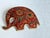 Vintage 1970s Red Enameled Brass Elephant Charm For Sale - Image 4 of 7