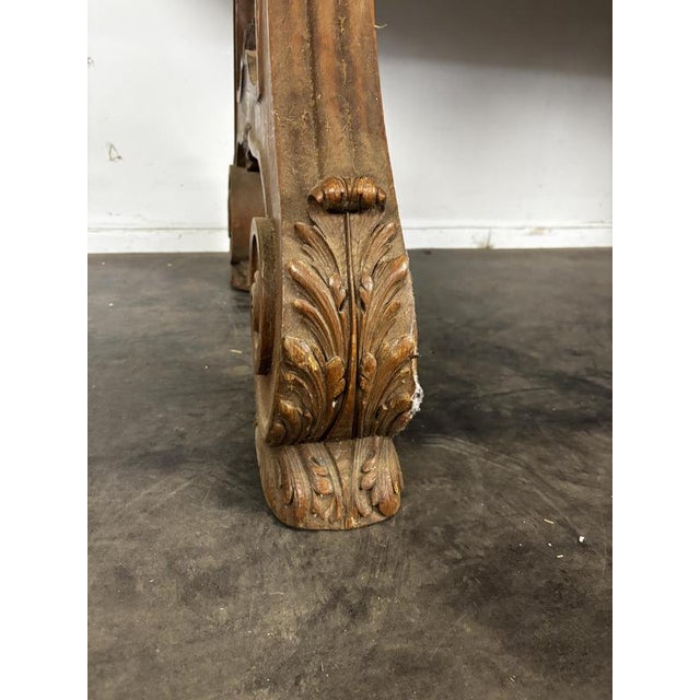 Wood Renaissance Style Oak Dining Table with Lyre-Shaped Legs For Sale - Image 7 of 8