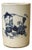 Chinese Distressed White Porcelain Blue Kid Playing Graphic Holder Vase For Sale