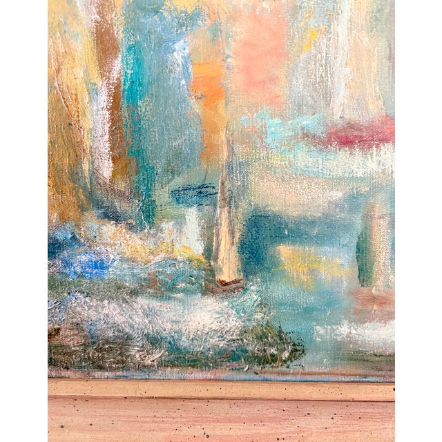 Original Early 20th Century Impressionistic Sailboats Oil on Canvas, Framed For Sale In Palm Springs - Image 6 of 10