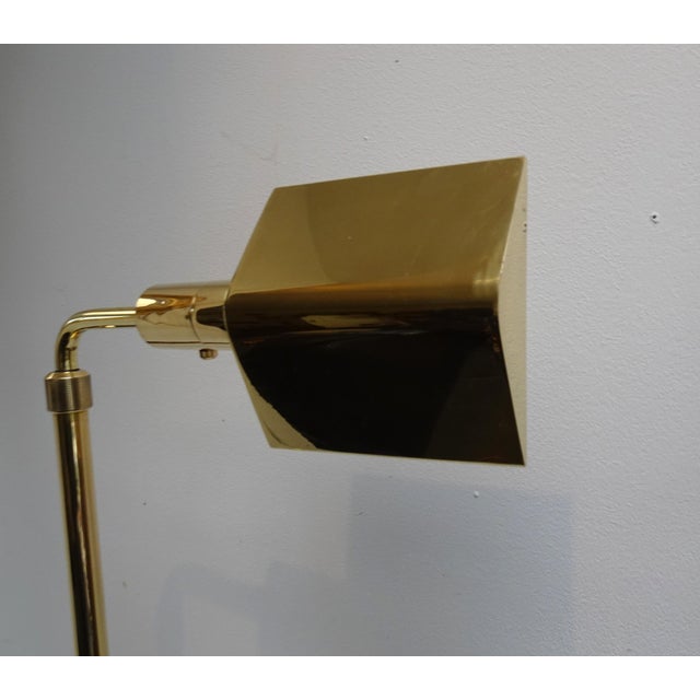 Adjustable Brass Reading Lamp attributed to Christian Liaigre, France, 1970s For Sale - Image 6 of 18
