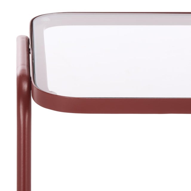 Spritely Home Zunia 2 Tier Accent Table in Brick Red For Sale - Image 4 of 8