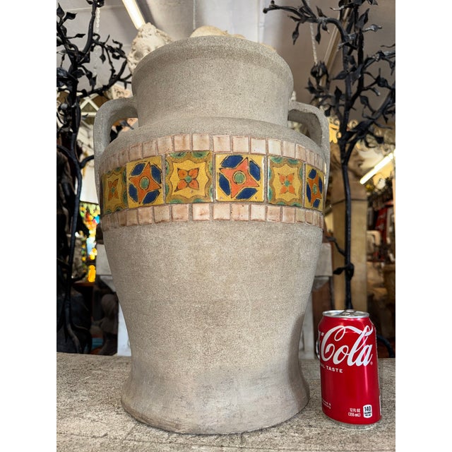 1920s Original 1920s Hillside Pottery Co. Oil Jardiniere Pot Featuring D&M Tiles For Sale - Image 5 of 12