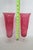 Pink Flash Optic Glass Footed Vases Pair of 2 Mid Century Modern Style 5078b For Sale - Image 11 of 13