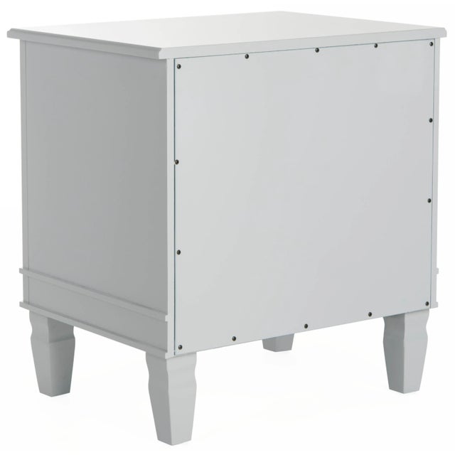 Three Drawer Nightstand in Grey For Sale - Image 4 of 11