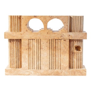 “Pillar to Post Castle” Spalted Maple Burl Wood Box by Michael Elkan For Sale