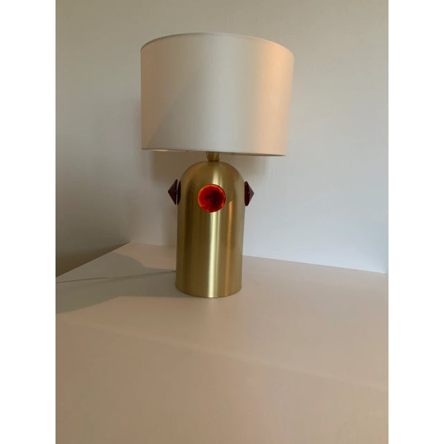 Contemporary Red Studs Murano Glass Table Lamp For Sale - Image 12 of 13