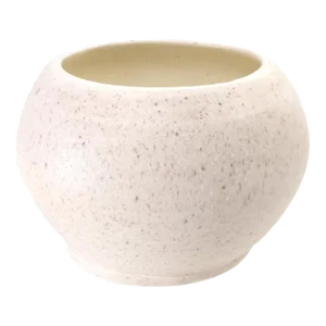 Mid-Century Studio Art Pottery Pink Speckled Bowl Vase, Signed Aoki