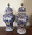 18th Century 1765 Polychrome Delft Tin Glaze Faience Pottery Covered Baluster Urns - a Pair For Sale - Image 5 of 11