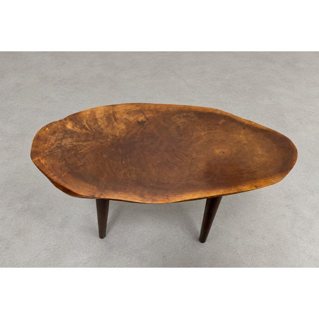 Roy Sheldon Signed Roy Sheldon Live Edge Stool Side Table, Vermont 1972, American Studio Craft, C. 1972 For Sale - Image 4 of 12