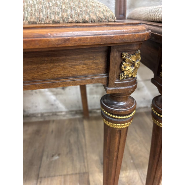 Vintage French Louis XVI Style Harp Back Lyre Back Bronze Ormulu Dining Chairs For Sale In Kansas City - Image 6 of 14