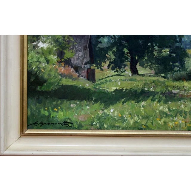 Alfejs Bromults, Summer Day, Oil on Cardboard For Sale - Image 6 of 10