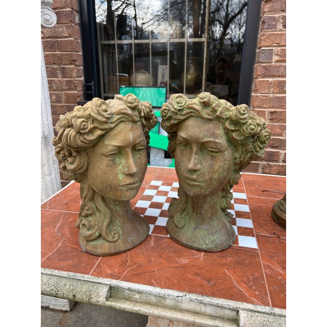 1970s 1970s Art Nouveau Stone Planters - Set of 2 For Sale - Image 5 of 5