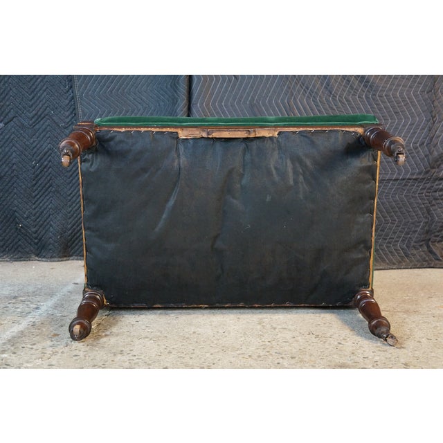 Antique Victorian Eastlake Walnut Ball & Stick Settee Loveseat Corner Chair 34" For Sale - Image 17 of 18