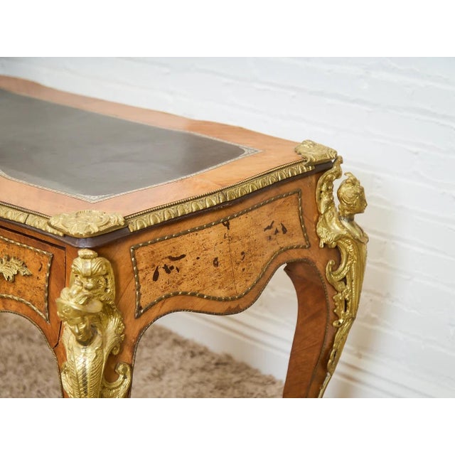 Late 19th Century Louis XV Style Bureau Plat Writing Table Bronze For Sale - Image 4 of 11