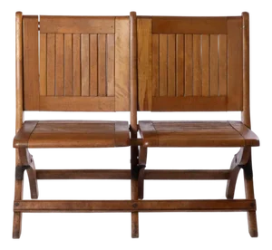 Antique Heywood Brothers and Wakefield Small Folding Theater Bench