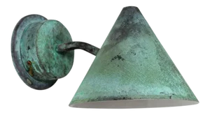 Hans-Agne Jakobsson 'Mini-Tratten' Verdigris Patinated Outdoor Sconce