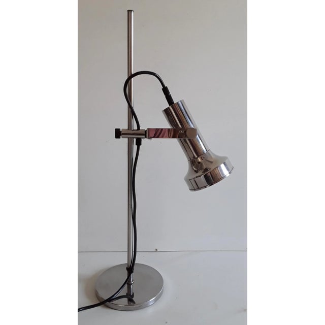 Black Vintage Chromed Metal Adjustable Table Lamp from Simon & Schelle, 1960s For Sale - Image 8 of 8