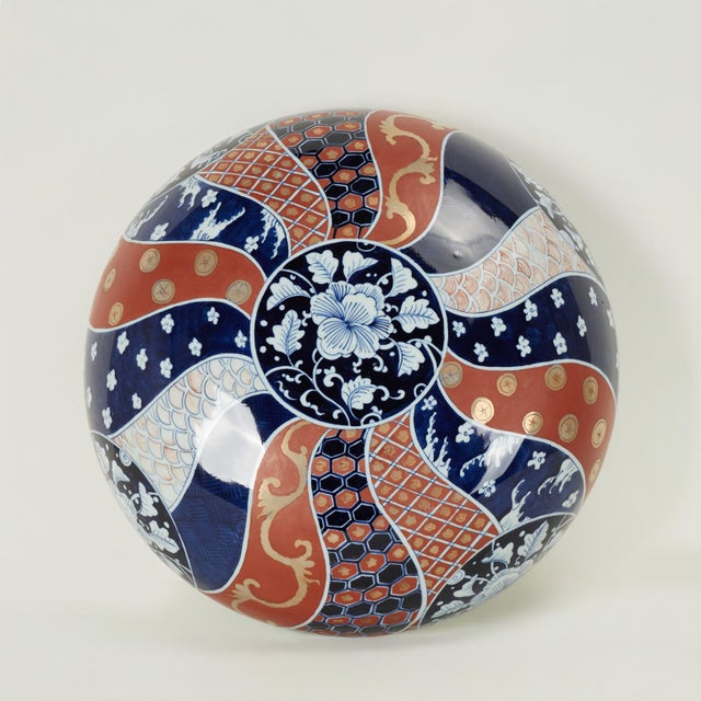 Large Antique Japanese Export Imari Porcelain Lidded Bowl For Sale - Image 9 of 12