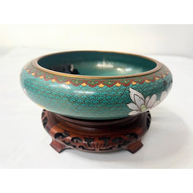Asian Cloisonné Enamel Cup with Bouquet of Hardstone Flowers For Sale - Image 7 of 18