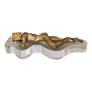 Mid-Century Modern Surrealist Nude Figure Sculpture on Lucite Base