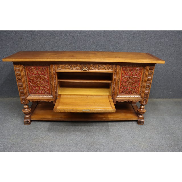 Brown Christian Krass Renaissance Revival Carved Oak Sideboard For Sale - Image 8 of 18