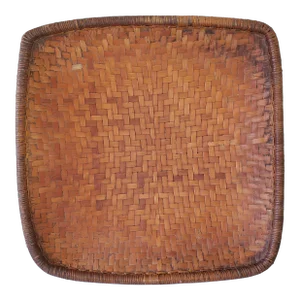 Large Vintage Woven Winnowing Basket Tray