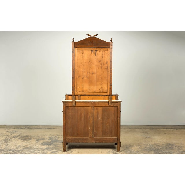 19th Century French Napoleon III Bamboo Dresser With Carrara Marble and Mirror For Sale - Image 18 of 18