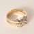 1990s Estate 14k 2Tone Gold Diamond X Channel Set Ring Band, Size 7 For Sale - Image 4 of 6