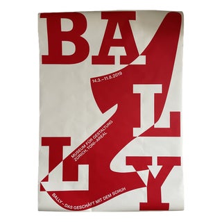 Large Format Raffinerie AG Bally Red Museum für Gestaltung Poster, Zürich, 2019 For Sale