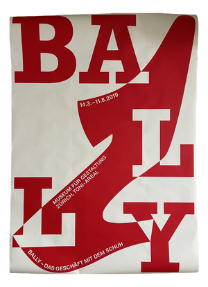 Large Format Raffinerie AG Bally Red Museum für Gestaltung Poster, Zürich, 2019