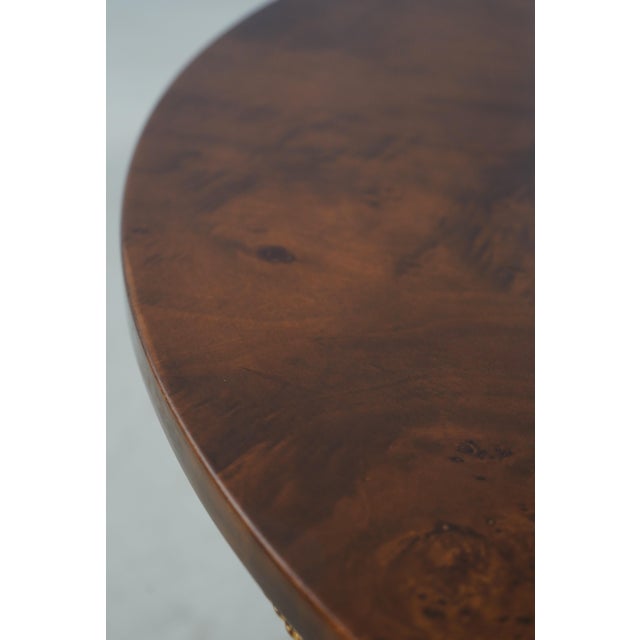 Wood Round Italian Burl Walnut Neoclassical Center Lamp Table For Sale - Image 7 of 13