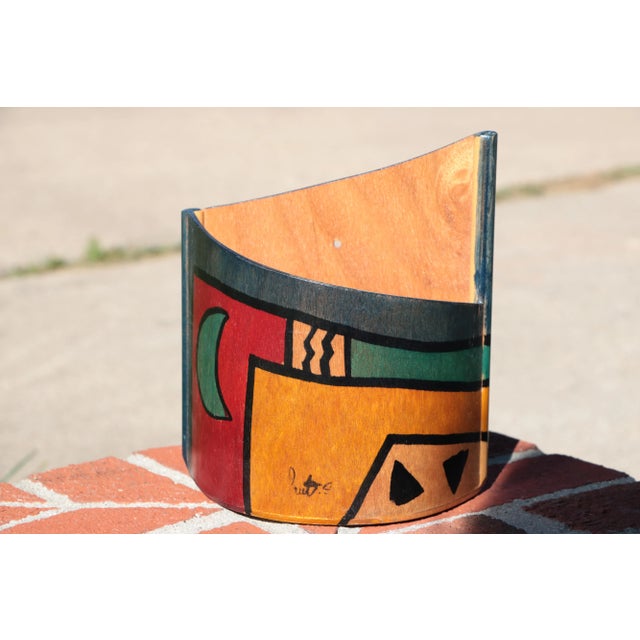 Blue Kakadu Bentwood Moon Storage Bin For Sale - Image 8 of 8