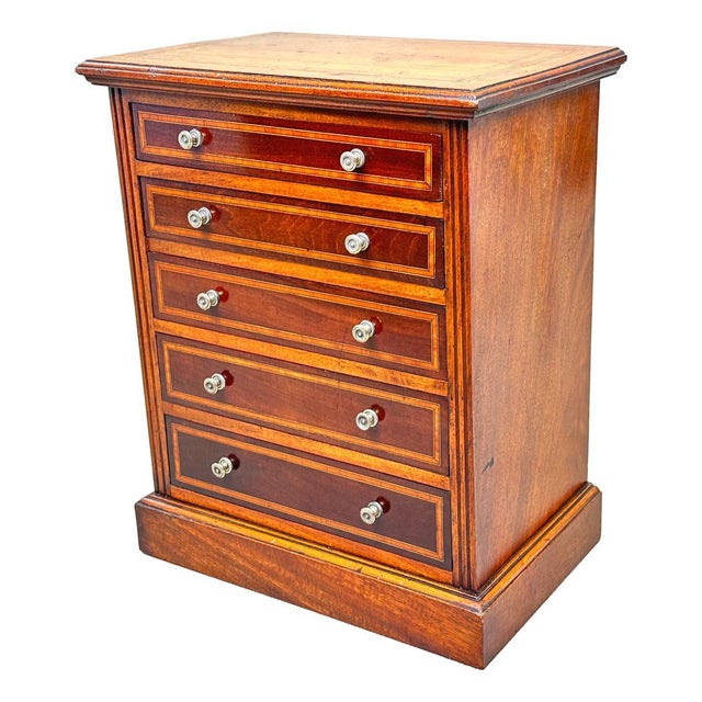 Brown Walnut Miniature Chest, 1880s For Sale - Image 8 of 8