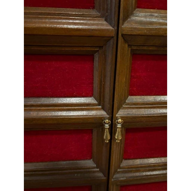 Mid-Century Modern Custom Vintage Mid-Century Modern Mahogany Glass Front Hutch For Sale - Image 3 of 10