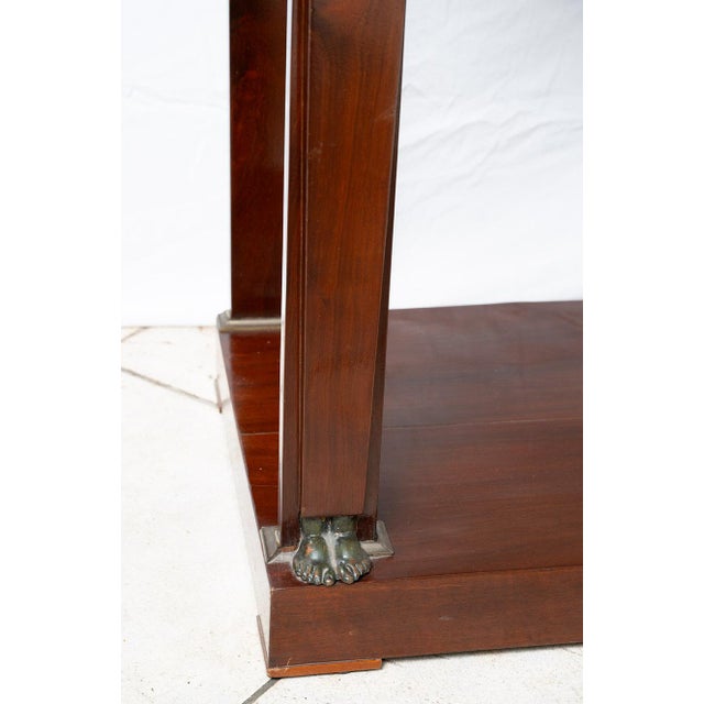 Console Table in Mahogany Feather with Black Belgian Marble Top, France, 1800s For Sale - Image 3 of 6