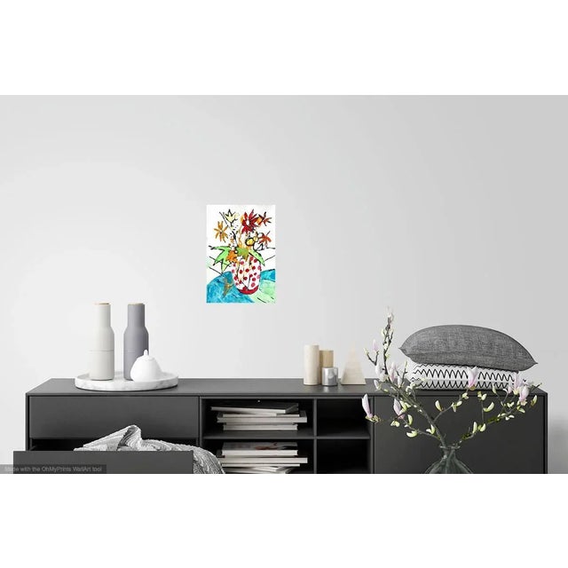 "Wildflowers" Contemporary Abstract Floral Still Life Mixed-Media Painting For Sale - Image 4 of 7