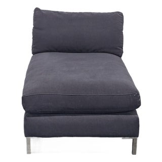 Cb2 Modern Dark Gray Chaise Lounge Sofa For Sale