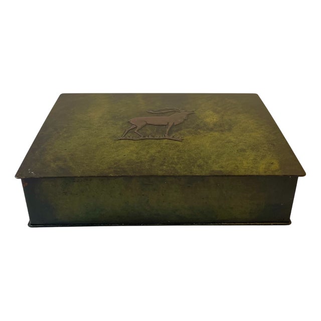 Art Deco Green Patinated Bronze Box by Holger Fridericias, 1930s For Sale