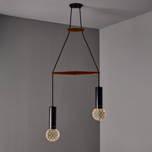 1960s Gino Sarfatti Metal and Seguso Glass Pendant Chandelier for Arteluce For Sale - Image 12 of 18
