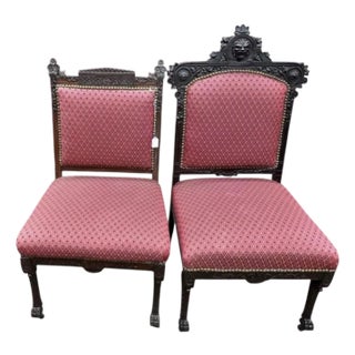 Pair of Antique Pair of Antique Victorian Carved Side Chairs – Renaissance Revival – 1800s For Sale