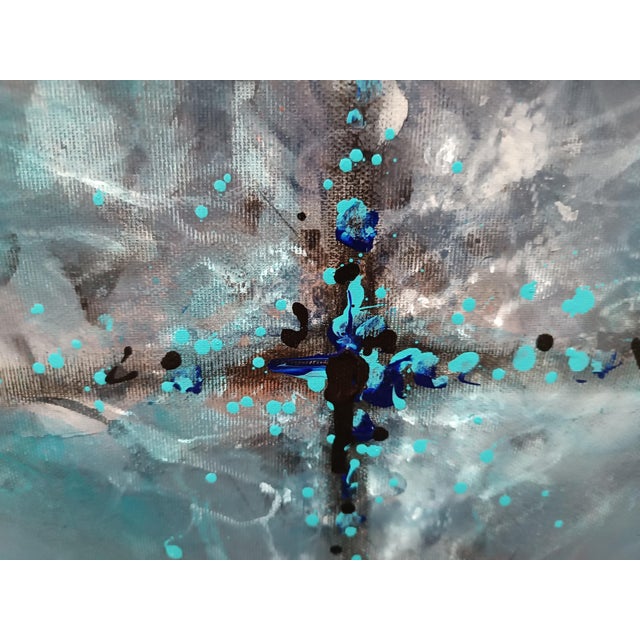 Blue Ovidiu Kloska, Threshold of the Invisible, Acrylic on Canvas For Sale - Image 8 of 11