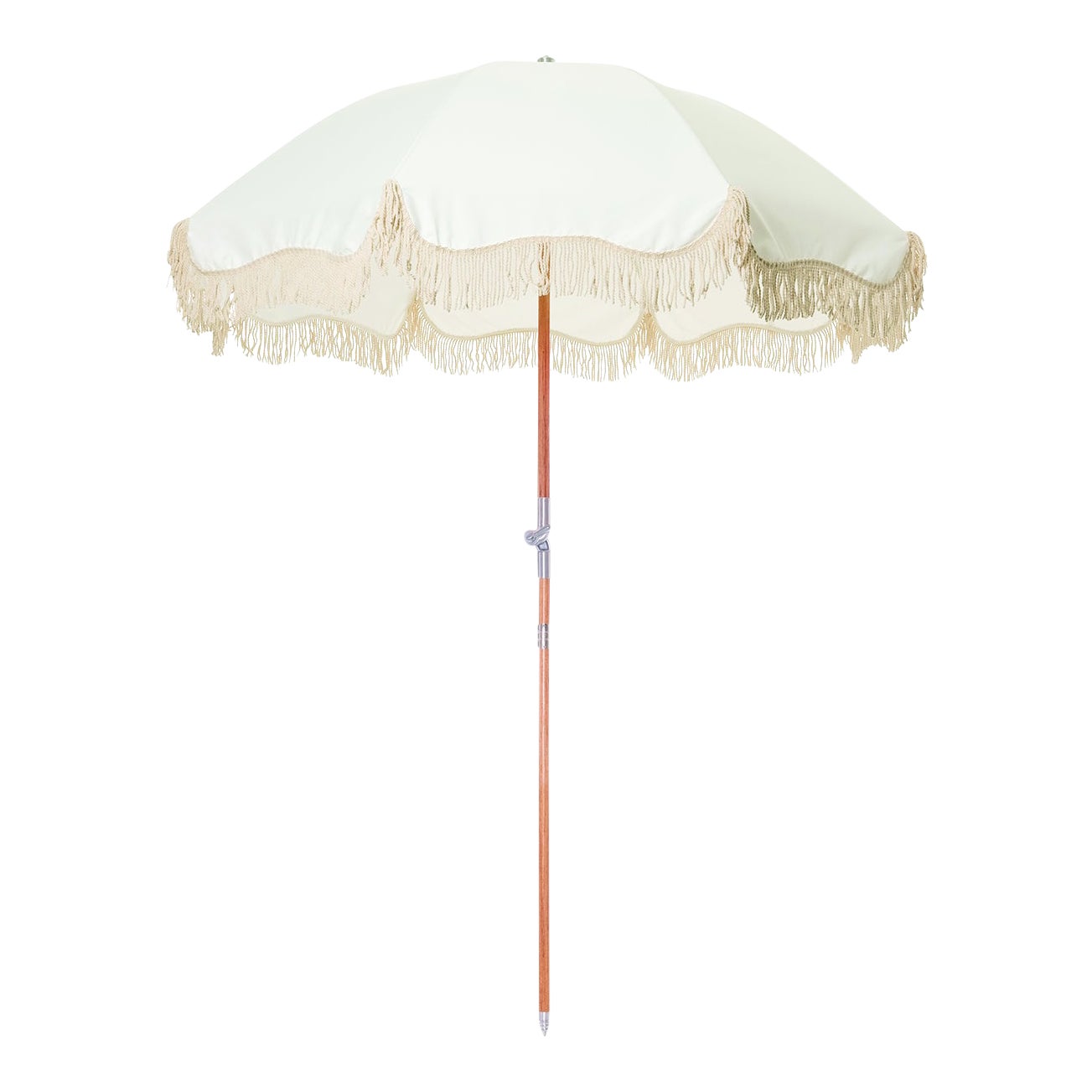 Premium Beach Umbrella Antique White with Fringe Chairish