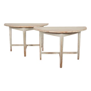 Swedish Demi Lune Console Tables, Set of 2 For Sale
