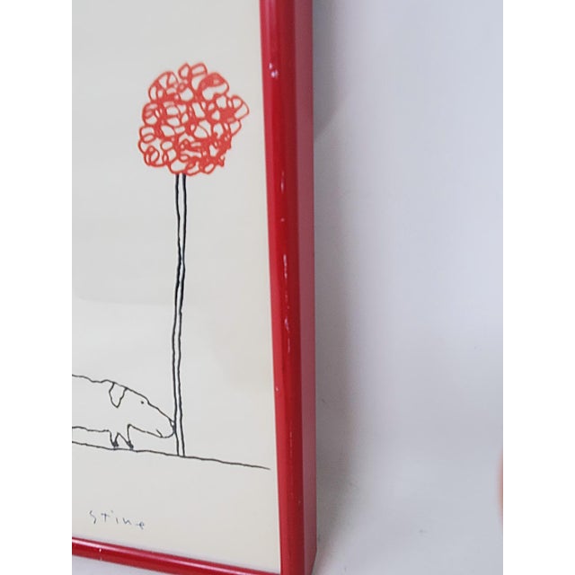 Vintage 1986 Richard Stine - Patient Dogs - Signed Print Framed - Waiting in Line For Sale - Image 13 of 15