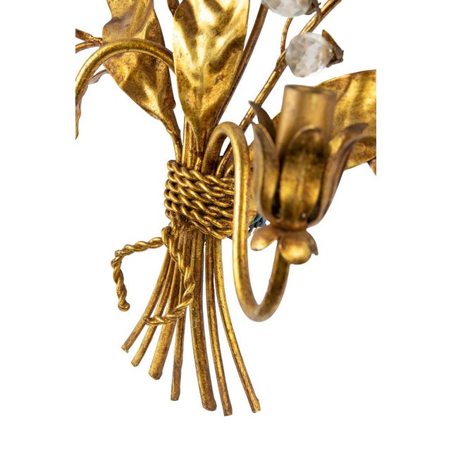 Gilded Brass Bracket Lamp in the style of Hans Kohl, Late 20th Century For Sale - Image 4 of 5