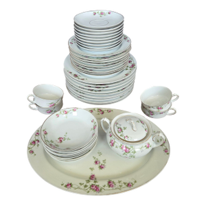 Antique Heinrich & Co. Porcelain China Dinnerware Service Set