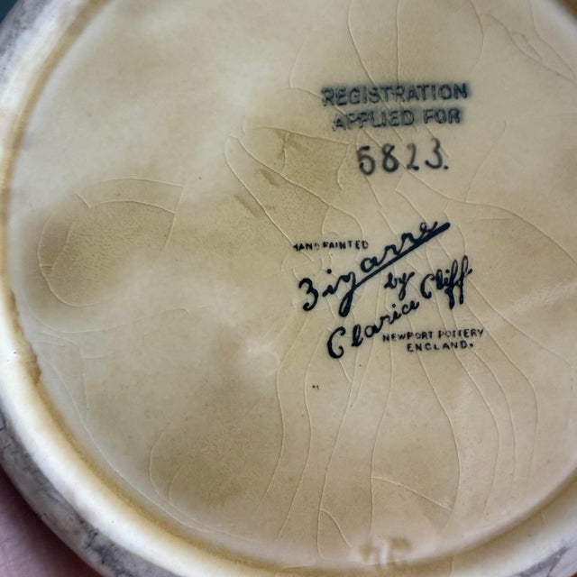 Ceramic 1930s Clarice Cliff Orange & Lemon Pattern Odilon Jug – Scarce Shape For Sale - Image 7 of 8