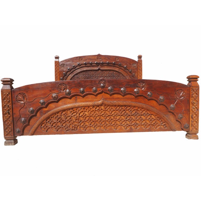 Vintage Double Bed, Swat-Tal, Pakistan, 1950s For Sale - Image 4 of 16